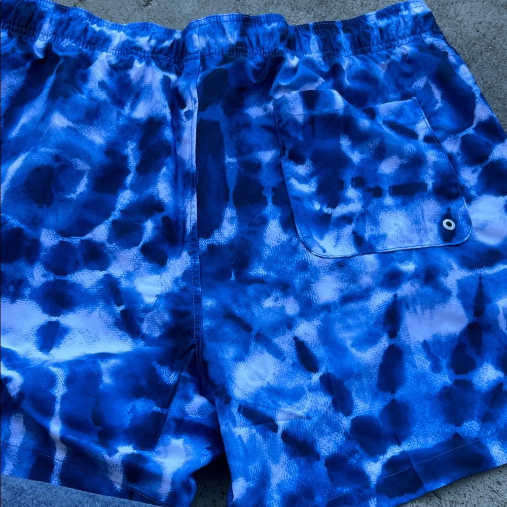 Speedo Men's Tie-Dye Blue Swim Trunks - Picture 7 of 8